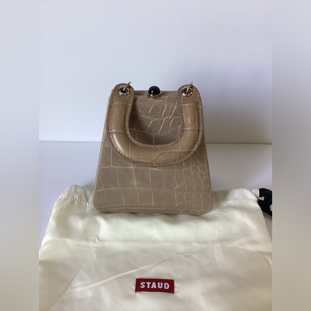 STAUD Kenny bag croc embossed leather purse